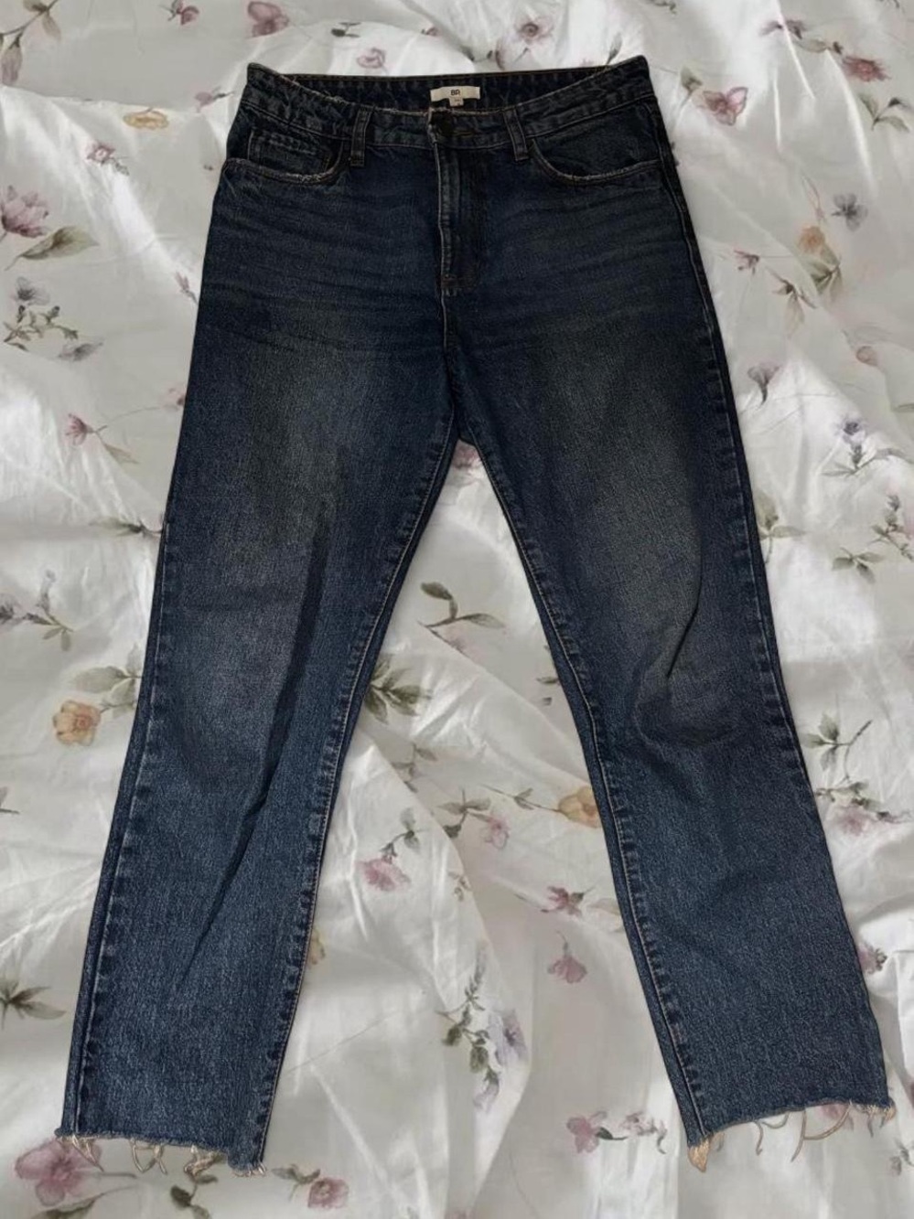 Nordstrom BP Women's Dark Blue High-Rise Mom Jeans
